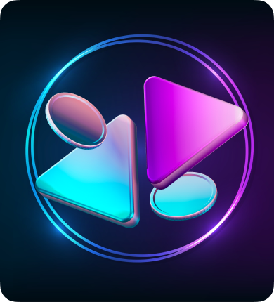 Logo neon merah jambu dan biru yang mewakili aplikasi yang disesuaikan untuk pedagang scalping, menekankan estetik moden dan bersemangat.