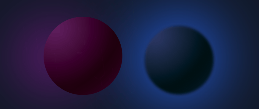 Two spheres on a dark background, symbolizing analysis in forex trading and high-frequency data evaluation with woman trader and laptop