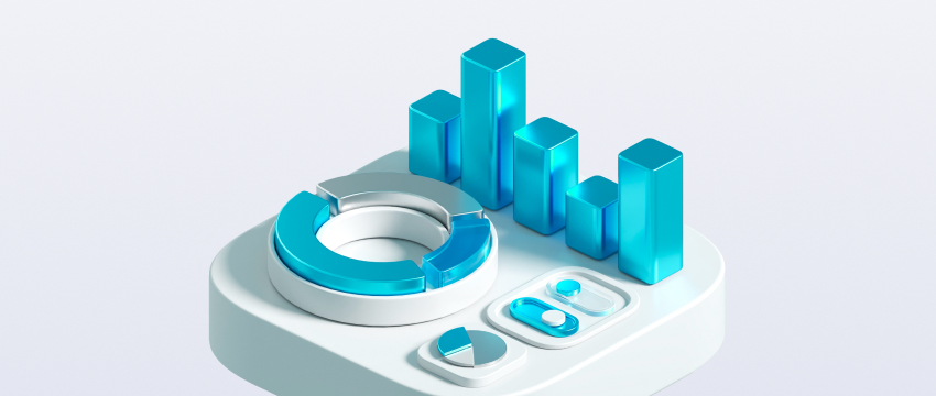 Icon in blue and white displaying a bar graph, symbolizing performance metrics for scalping and swing trading in MT4.