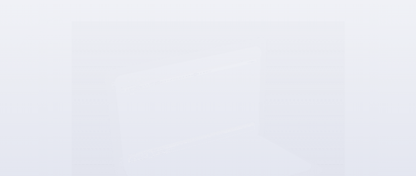 Ilustração de um computador portátil aberto sobre um fundo cinzento claro, mostrando as tendências do gráfico MT4 e a otimização da velocidade do MT4.